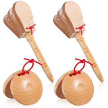 4Pcs Wooden Castanets Percussion Finger Instrument