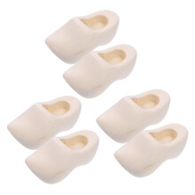 3 Paia Scarpe Per Casa In Legno Vuote Mini Olandesi 4 Cm