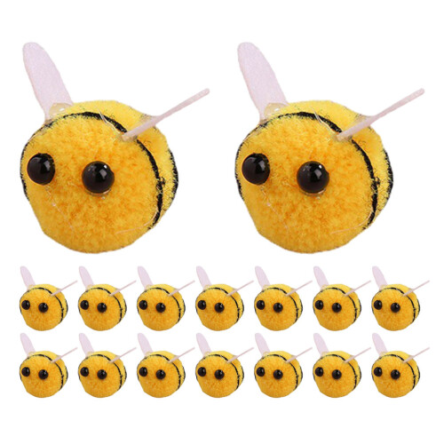50Pcs Mini Yellow Felt Bees Durable Wool Decor for Scrapbooking Crafts 2