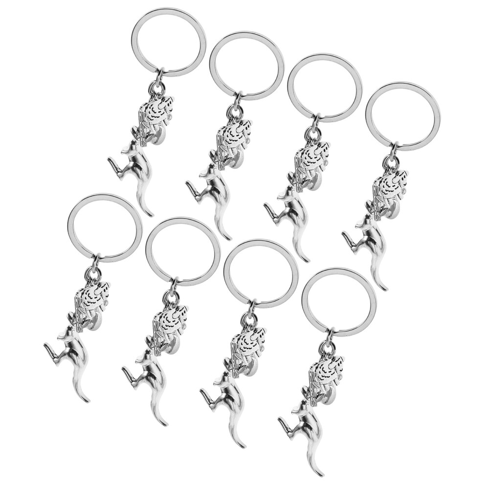 8St Rvs Koala Kangoeroe Sleutelhangers Voor Tas En Sleutel Decoratie-image