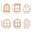 25 Pezzi Set Porte E Finestre In Legno Per Miniature 2