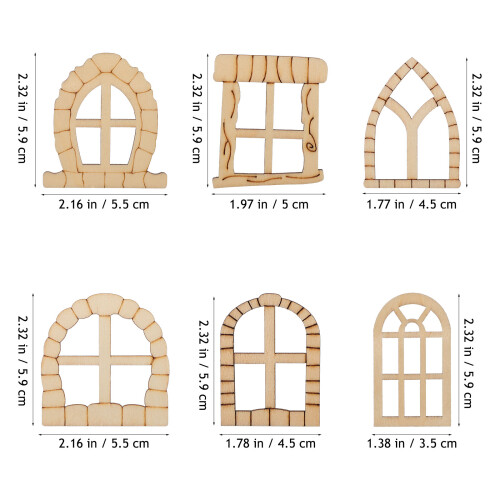 25 Pezzi Set Porte E Finestre In Legno Per Miniature 1