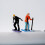 2Pcs Miniature Skiing People Figurine 1:64 Scale Hand Painted 5