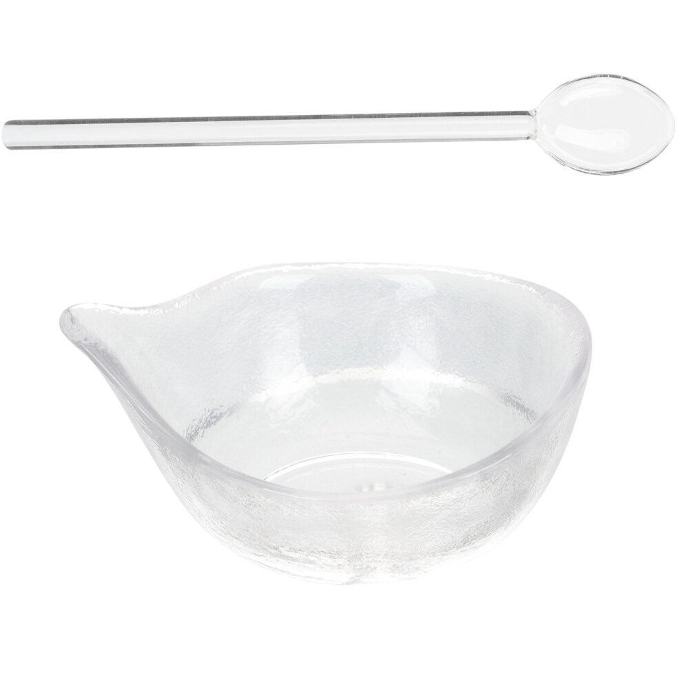 Solustre Glass Facial Mask Mixing Bowl Set With Spoon For Spa Home Use
