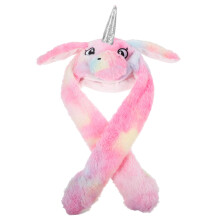 Plush Jednorożec Czapka Dla Kobiet Dziewcząt Z Ruchomymi Uchami