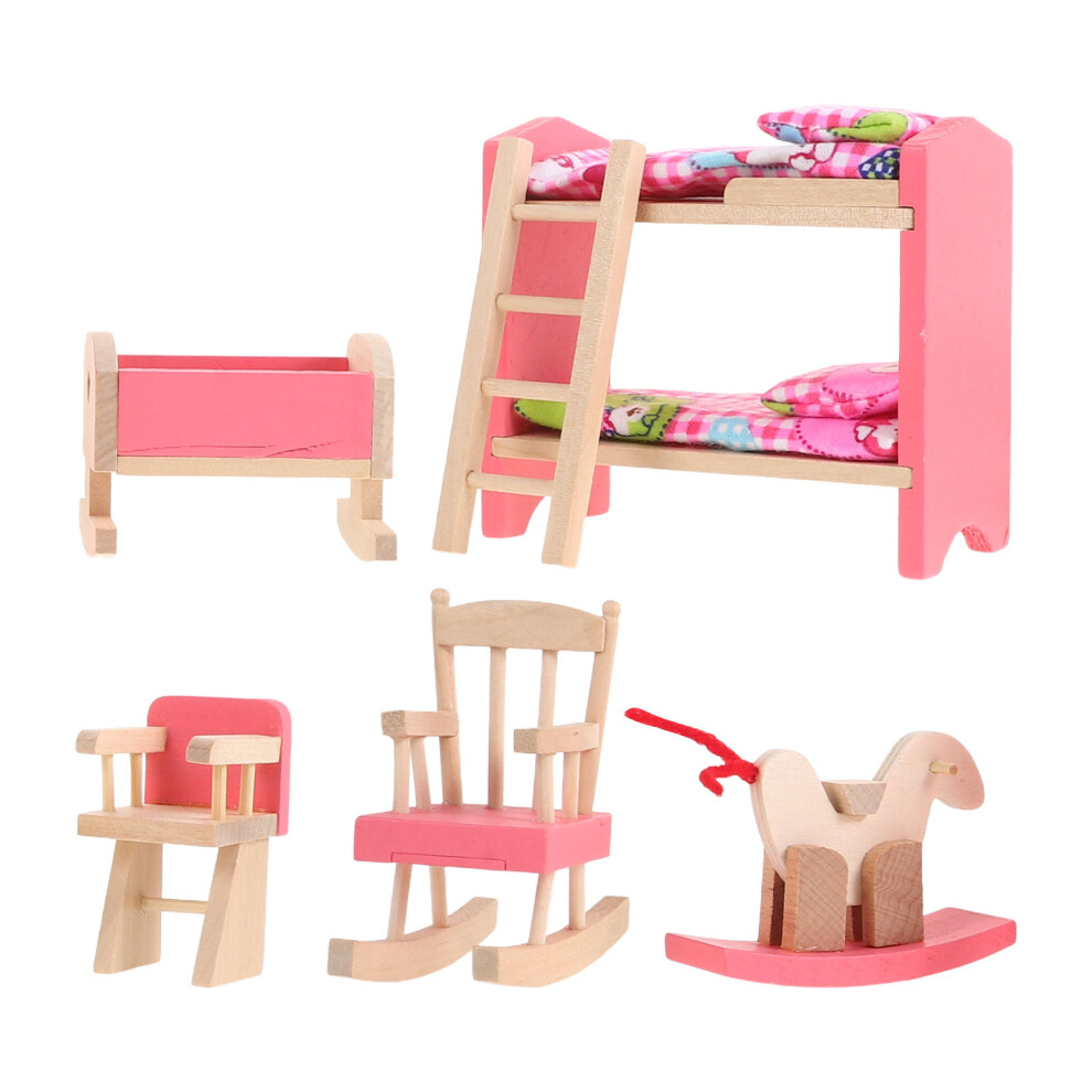 Zestaw Mebli Dla 1:12 Z Z ŁóżKiem PięTrowym I HuśTawką-image