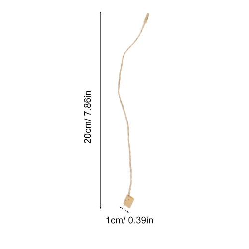 100pcs Hemp Twine String with Snap Ties for Hang Tags 1