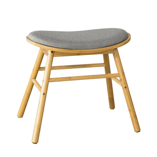 SoBuy Folding Bamboo Stool with Cushion
