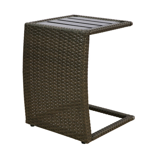 SoBuy Sofá Mesa Lateral com Rodas e Suporte Telefone