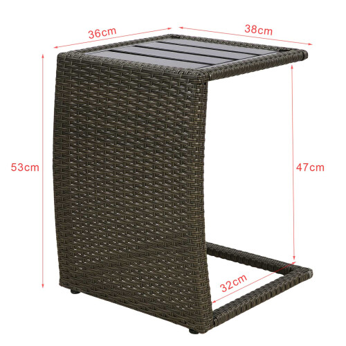 SoBuy Sofá Mesa Lateral com Rodas e Suporte Telefone 2