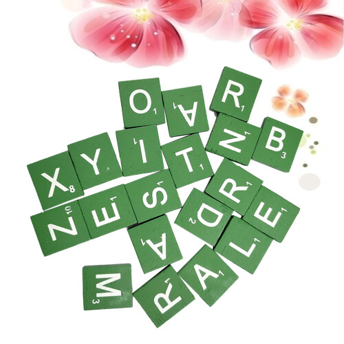 100 Pcs Lâminas Verde Alfabeto Inglês -Cabeça Bebê 2