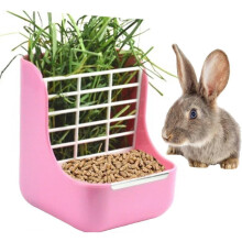 Heuraufe für Kaninchen, Meerschweinchen und Chinchillas, weniger Heuverschwendung dank herausnehmbarem Napf, einfache Montage und Reinigung – für