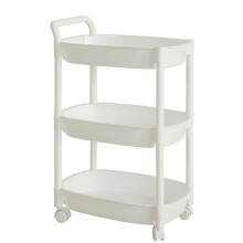 SoBuy White 3-Tier Plastic Trolley on Wheels