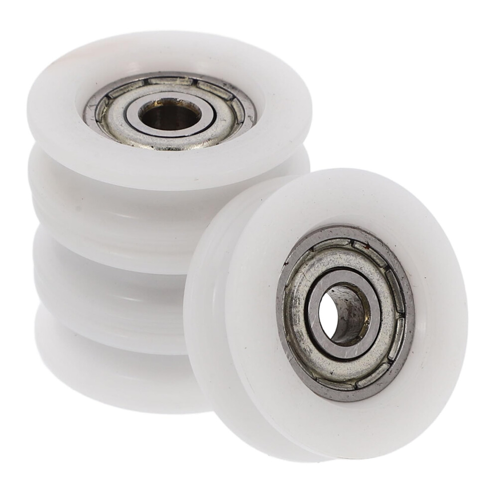 Nylon Ugroove Pulley Wheels 4Pack With Bearings Rv Sliding Door Hardware Furniture Drawer Mechanisms White 9105992562978