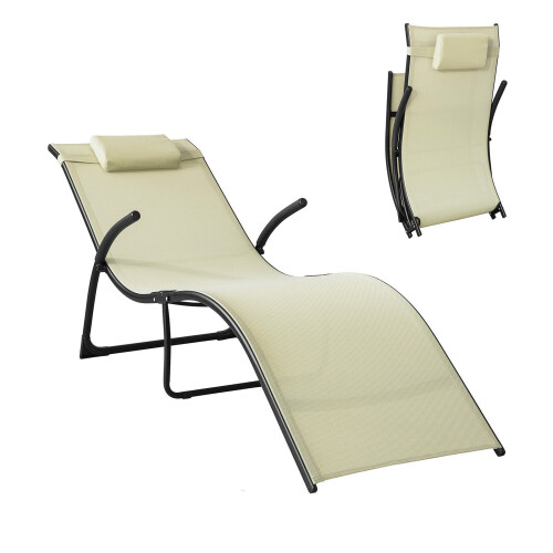SoBuy Móvel de Jardim Transat com Mesa OGS45-MI