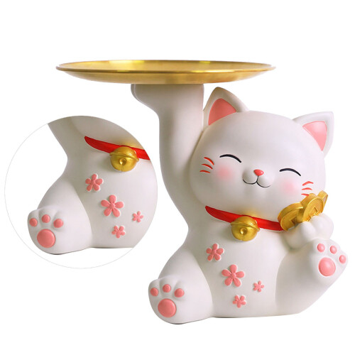 Δέντρο για κούπες Lucky Resin Fortune Cat με γάντζους, οικολογική ξύλινη βάση στεγνώματος 2