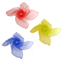 12Pcs Hemmed Square Juggling Dance Scarves Assorted Colors