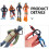 4Pcs PVC-simulerad Dykare- , Mini Sandbords-scen Figur 6