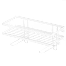 Mensola portaoggetti versatile in ferro con ganci, antiruggine, organizer da bagno, elevata capacità di carico, montaggio adesivo, installazione
