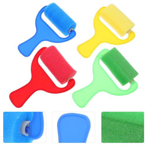 4 Stuks Schilderborstel Roller Spons Kinderen Schildermateriaal 2
