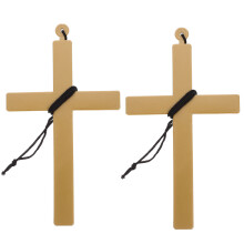 2Pcs Cross Pendant Necklace For Priest Nun Costume Accessory