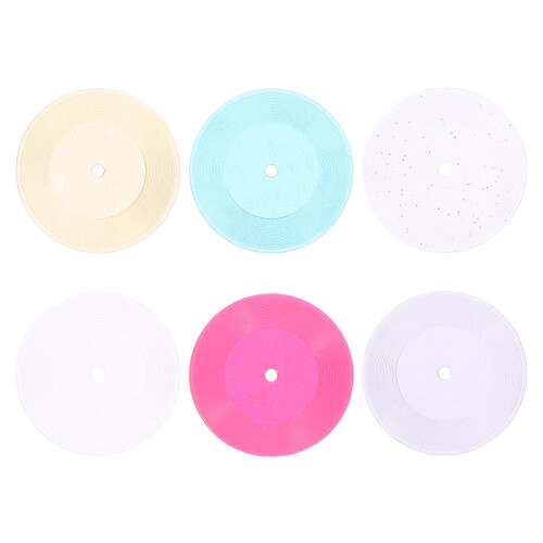 6 Unidades Mini Disco Simulado Para Casa De Muñecas Accesorios