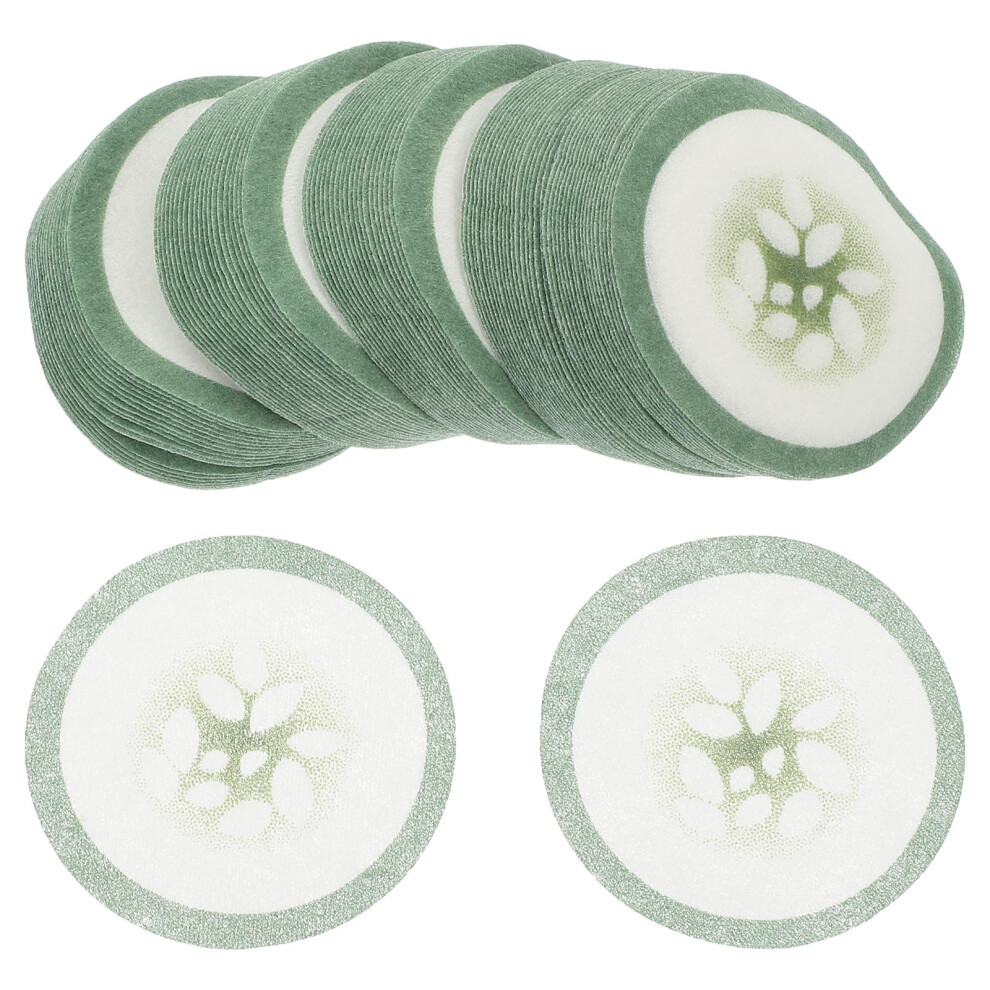 Totority 100Pcs Disposable Eye Pads Green Cucumber Printed Skin Care Sheets