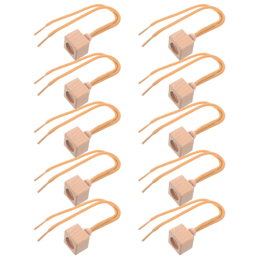 10Pcs Wood Perfume Bottle Caps Car Aroma Diffuser Stoppers Light/Brown 3547807524300