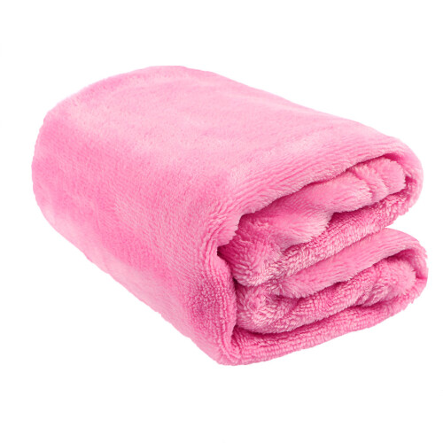 Pink Fleece Pet Blanket Flannel Soft Solid Color Warm Bedding 2