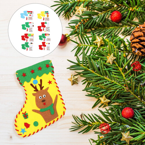 8Sets Christmas Socks Making Material Diy Sewing Craft For Kids 1