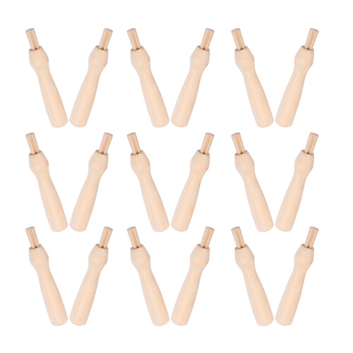 15Ud Mangos De Madera Beige Para Herramientas De Fieltro