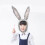 Rabbit Headwear Cartoon Plush Hat With Movable Ears Grey 3