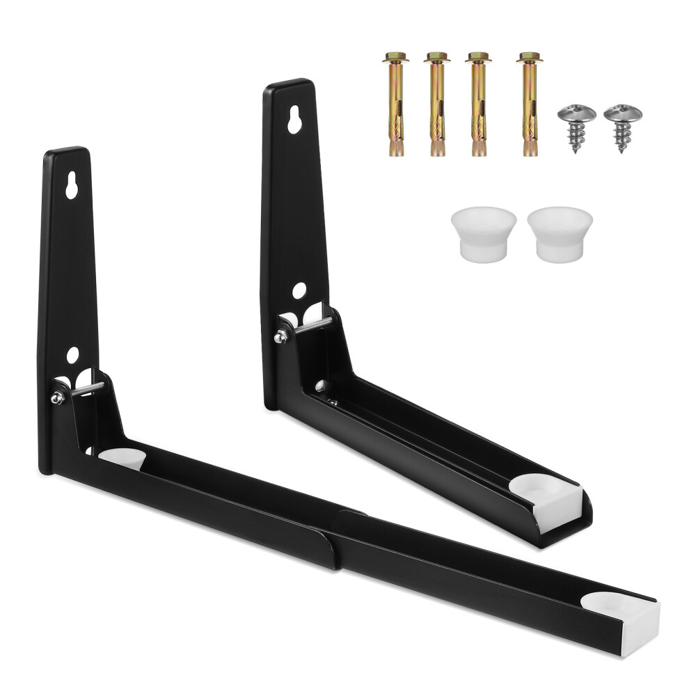 One Pair Adjustable Microwave Wall Mount Bracket Shelf Stainless Steel 3547807488596