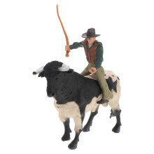 Set Of Realistic Cowboy Bullfighting Statue Toys