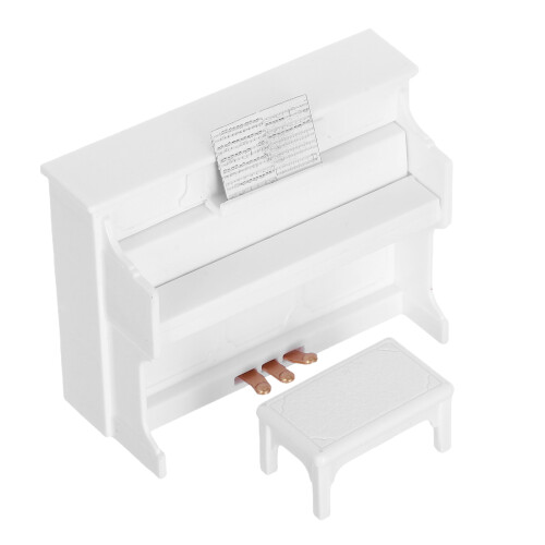 Mini Upright Piano Set With Stool For Scene Decor