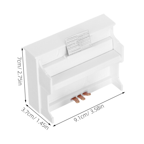 Mini Upright Piano Set With Stool For Scene Decor 1