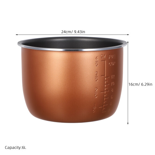 Rice Cooker Inner Pot: 6L Aluminum Alloy Replacement 2
