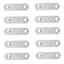 20Pcs 37Mm Stainless Steel Straight Metal Bracket Silver