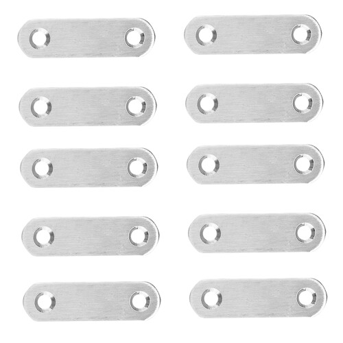 20Pcs 37Mm Stainless Steel Straight Metal Bracket Silver