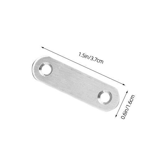 20Pcs 37Mm Stainless Steel Straight Metal Bracket Silver 2