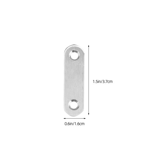 20Pcs 37Mm Stainless Steel Straight Metal Bracket Silver 1