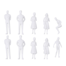 10 Unidades Mini Pessoas Brancas 1:75 27Mm Para Paisagem