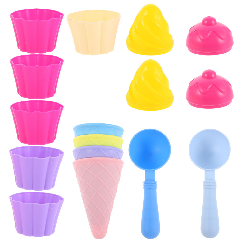 Photos - Sandbox Toy 3Set Kids Beach Toys: Ice Cream Cone And Cup Scoop For Outdoor Play