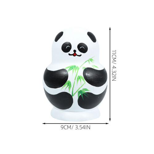 10 De Panda Dibujos Muñecas Rusas Madera 2