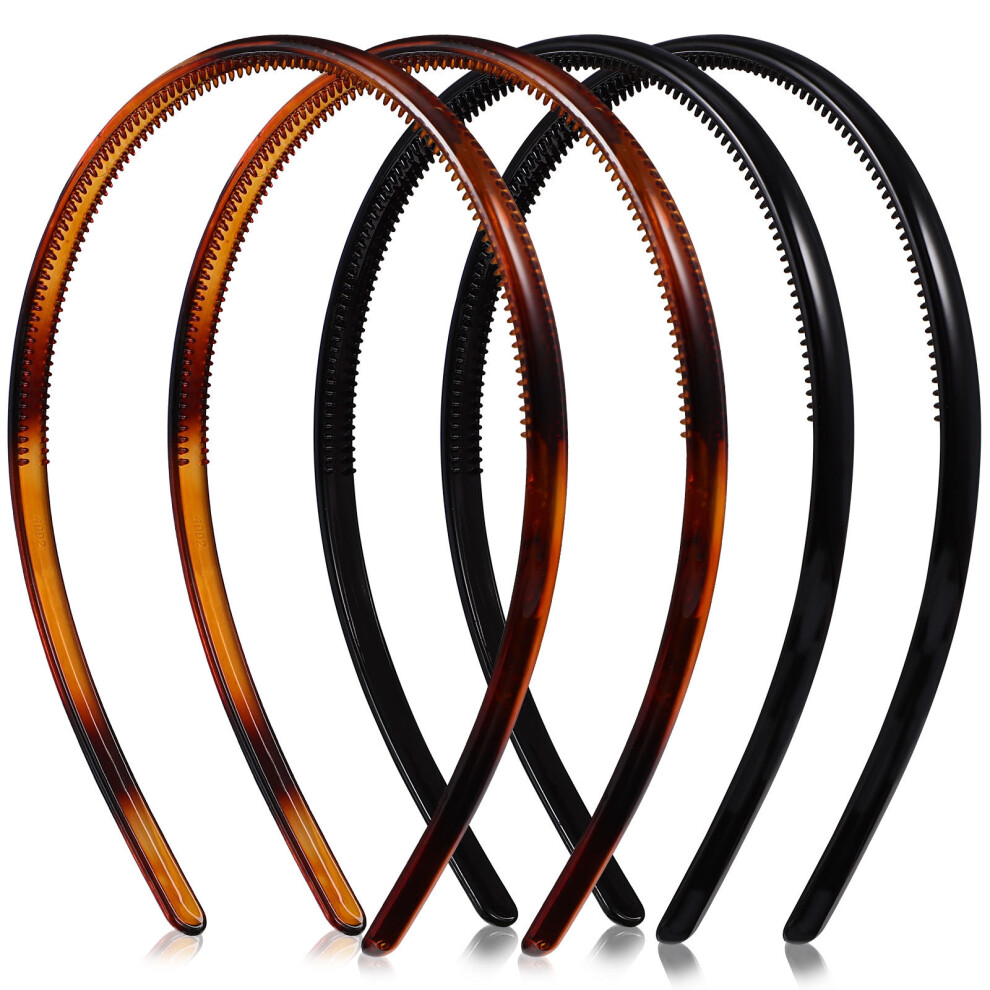 4Szt Plastikowe Opaski Do WłOsóW Wielokolorowe Ozdobne Dla Kobiet-image