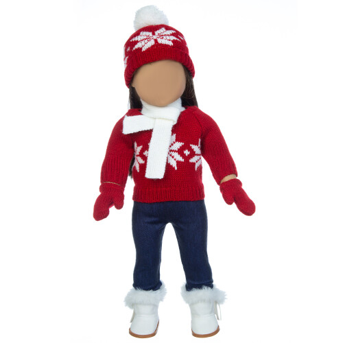 Conjunto Roupa De Natal Para Com Suéter, Lenço E Chapéu 2