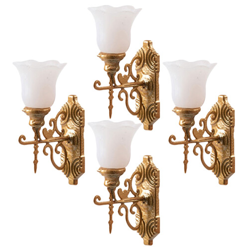 4Pcs Miniaturas De Lâmpada De Parede Para Decoração De Sandtable