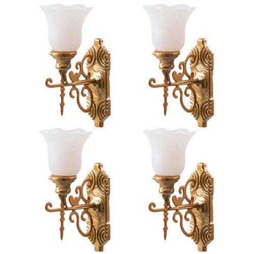 4Pcs Miniaturas De Lâmpada De Parede Para Decoração De Sandtable 1