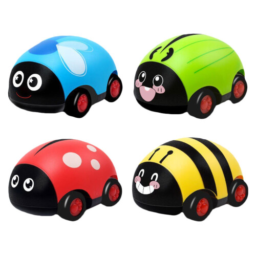 4 Unidades Brinquedo De Puxar Inseto De Veículo