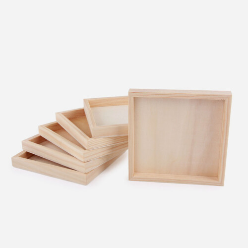 4Pcs Blocos -Cabeça Madeira Não Acabado 3D 1